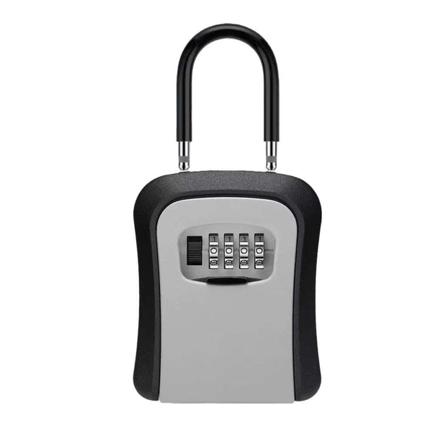 4-Digit Key Lock Box Portable Combination Lockbox Wall-Mounted Key Storage Box Resettable Code Safe Security Lock Box for Home
