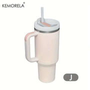 1200ML 304 Stainless Steel Insulated Water Bottle Thermal Coffee Car Cup Cold Hot Mugs Vacuum Flask with Handle Straw for Sport