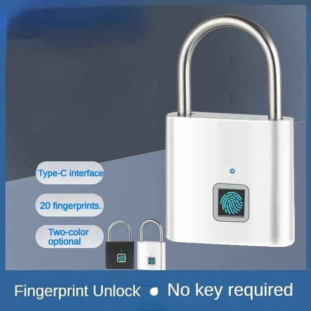 Intelligent Fingerprint Padlock, Outdoor Waterproof and Rust Proof Padlock, Intelligent Electronic Padlock Head