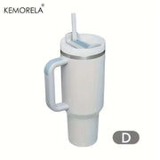 1200ML 304 Stainless Steel Insulated Water Bottle Thermal Coffee Car Cup Cold Hot Mugs Vacuum Flask with Handle Straw for Sport