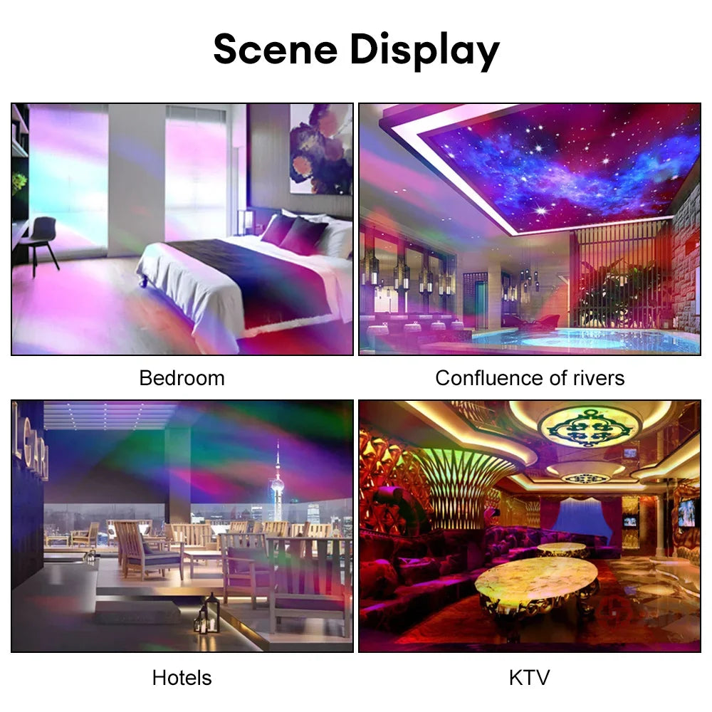 Galaxy LED Night Lights Bedroom Decor for Kids Projection Light Colorful Starry Sky Projector Light Rotating Magic Ball RGB Moon