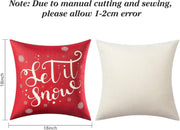 Christmas Pillow Covers 18X18 Inches Linen Holiday Pillow Cases for Couch Sofa Car Home Christmas Decorations and Farmhouse Decor Set of 4 Winter Throw Pillow Covers