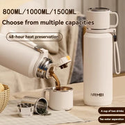 1.5L Thermos Water Bottle Stainless Steels Vacuum Flask Hot Coffee Tea Water Heat Preservation Bottles Cold Tumbler Drinkware