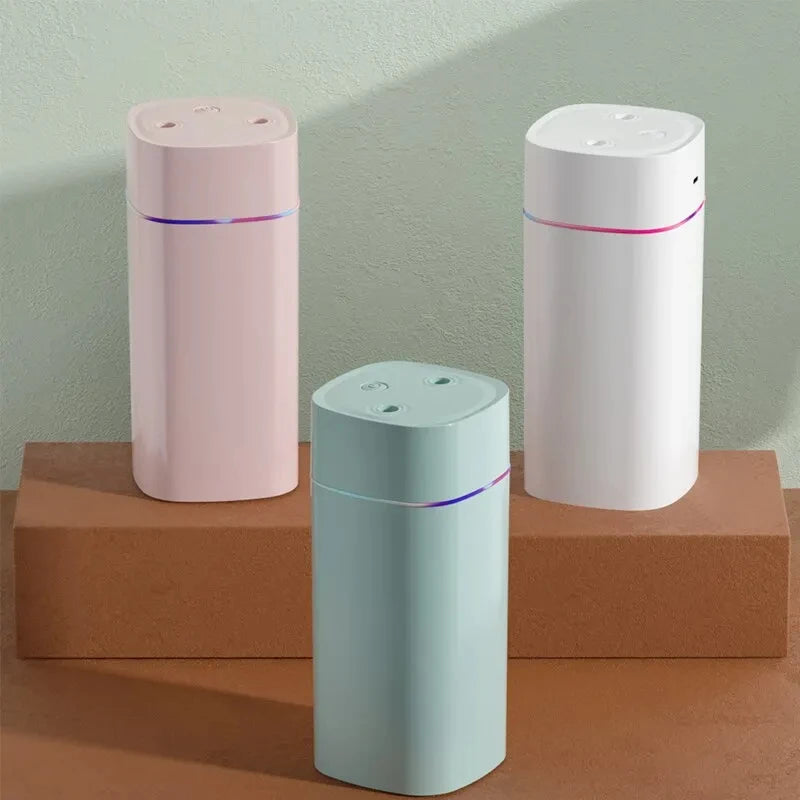 Creative Dual Nozzle Humidifier Desktop Home Bedroom Car Aromatherapy Silent Oil Diffuser Usb 7 Color Ambient Light