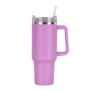 1200ML 304 Stainless Steel Insulated Water Bottle,Thermal Coffee Car Cup, Cold Hot Mugs Vacuum Flask with Handle Straw,For Sport